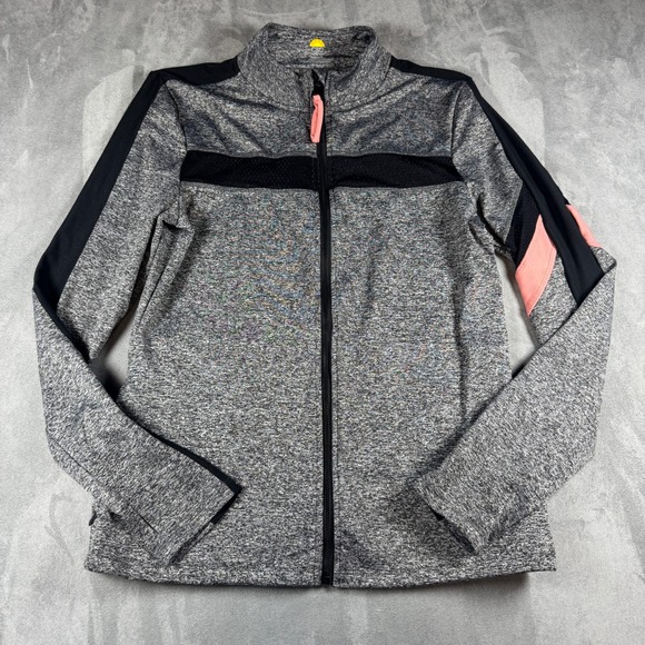 C&C California Jackets & Blazers - C&C California Women's Medium Full-Zip Gray Space-Dye Activewear Jacket